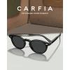 imageCARFIA Retro Acetate Polarized Sunglasses for Men UV Protection Vintage Round Frame Eyewear with Gold Filigree CA5506E Black Frame Gray Lens