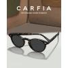 imageCARFIA Retro Acetate Polarized Sunglasses for Men UV Protection Vintage Round Frame Eyewear with Gold Filigree CA5506G Tortoiseshell Frame Grey Lens
