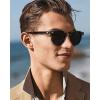 imageCARFIA Retro Acetate Polarized Sunglasses for Men UV Protection Vintage Round Frame Eyewear with Gold Filigree CA5506G Tortoiseshell Frame Grey Lens