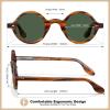 imageCARFIA Retro Acetate Small Face Polarized Sunglasses for Men Cool Classic Round Sun Glasses CA2501R21 Brown Striped Frame Green Lens