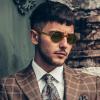 imageCARFIA Retro Acetate Small Face Polarized Sunglasses for Men Cool Classic Round Sun Glasses CA2501R21 Brown Striped Frame Green Lens