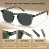 imageCARFIA Retro Cool Acetate Polarized Sunglasses for Men UV Protection Outdoor Fashion Driving Eyewears Male Square Sunnies4 Green Frame Grey Lens