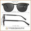 imageCARFIA Retro Cool Acetate Polarized Sunglasses for Men UV Protection Outdoor Fashion Driving Eyewears Male Square Sunnies5 Black Frame Grey Lens