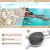 imageCARFIA Retro Cool Acetate Polarized Sunglasses for Men UV Protection Outdoor Fashion Driving Eyewears Male Square Sunnies6 Transparent Frame Grey Lens