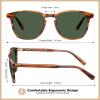 imageCARFIA Retro Cool Acetate Polarized Sunglasses for Men UV Protection Outdoor Fashion Driving Eyewears Male Square Sunnies71 Brown Striped Frame Green Lens