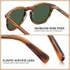 imageCARFIA Retro Cool Acetate Polarized Sunglasses for Men UV Protection Outdoor Fashion Driving Eyewears Male Square Sunnies71 Brown Striped Frame Green Lens