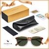 imageCARFIA Retro Cool Acetate Polarized Sunglasses for Men UV Protection Outdoor Fashion Driving Eyewears Male Square Sunnies71 Brown Striped Frame Green Lens