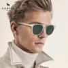 imageCARFIA Retro Cool Acetate Polarized Sunglasses for Men UV Protection Outdoor Fashion Driving Eyewears Male Square Sunnies72 Transparent Frame Green Lens