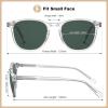 imageCARFIA Retro Cool Acetate Polarized Sunglasses for Men UV Protection Outdoor Fashion Driving Eyewears Male Square Sunnies72 Transparent Frame Green Lens