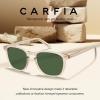 imageCARFIA Retro Cool Acetate Polarized Sunglasses for Men UV Protection Outdoor Fashion Driving Eyewears Male Square Sunnies73 Clear Yellow Frame Green Lens