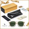 imageCARFIA Retro Cool Acetate Polarized Sunglasses for Men UV Protection Outdoor Fashion Driving Eyewears Male Square Sunnies73 Clear Yellow Frame Green Lens