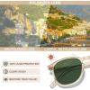 imageCARFIA Retro Cool Acetate Polarized Sunglasses for Men UV Protection Outdoor Fashion Driving Eyewears Male Square Sunnies73 Clear Yellow Frame Green Lens