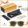 imageCARFIA Retro Cool Acetate Polarized Sunglasses for Men UV Protection Outdoor Fashion Driving Eyewears Male Square Sunnies74 Amber Yellow Frame Green Lens