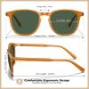 imageCARFIA Retro Cool Acetate Polarized Sunglasses for Men UV Protection Outdoor Fashion Driving Eyewears Male Square Sunnies74 Amber Yellow Frame Green Lens