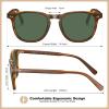 imageCARFIA Retro Cool Acetate Polarized Sunglasses for Men UV Protection Outdoor Fashion Driving Eyewears Male Square Sunnies82 Brown Striped Frame Green Lens