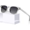 imageCARFIA Modern Retro Polarized Sunglasses for Men Handcrafted Acetate Frame Classic Square Sun Glasses CA21323 Transparent Gray Frame Gray Gradient Lenses