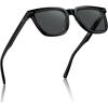 imageCARFIA Retro Acetate Polarized Sunglasses for Men UV Protection Square Classic Eyewear for Driving Outdoor1 Black Frame  Gray Lenses