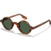 imageCARFIA Retro Acetate Small Face Polarized Sunglasses for Men Cool Classic Round Sun Glasses CA2501R21 Brown Striped Frame Green Lens