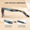 imageCARFIA Cat Eye Acetate Polarized Sunglasses for Women UV Protection Retro Ladies Eyewears with Embossed Pattern Wire Core1 Blue Tortoise Frame  Gradient Grey Lens