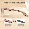 imageCARFIA Cat Eye Acetate Polarized Sunglasses for Women UV Protection Retro Ladies Eyewears with Embossed Pattern Wire Core2 Transparent Pink Frame  Gradient Brown Lens