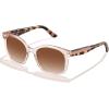 imageCARFIA Cat Eye Acetate Polarized Sunglasses for Women UV Protection Retro Ladies Eyewears with Embossed Pattern Wire Core2 Transparent Pink Frame  Gradient Brown Lens
