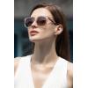 imageCARFIA Cat Eye Acetate Polarized Sunglasses for Women UV Protection Retro Ladies Eyewears with Embossed Pattern Wire Core2 Transparent Pink Frame  Gradient Brown Lens