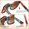 imageCARFIA Cat Eye Acetate Polarized Sunglasses for Women UV Protection Retro Ladies Eyewears with Embossed Pattern Wire Core3 Floral Tortoise Frame  Gradient Brown Lens