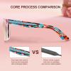 imageCARFIA Cat Eye Acetate Polarized Sunglasses for Women UV Protection Retro Ladies Eyewears with Embossed Pattern Wire Core4 Light Pink Frame  Pink Mirrored
