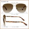 imageCARFIA Polarized Sunglasses for Women UV Protection Acetate Arms Metal Frame Womans Shades CA32162 Brown Gradient Lens Tortoise Arm