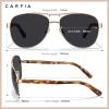 imageCARFIA Polarized Sunglasses for Women UV Protection Acetate Arms Metal Frame Womans Shades CA32163 Grey Lens Tortoise Arm