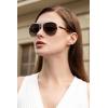 imageCARFIA Polarized Sunglasses for Women UV Protection Acetate Arms Metal Frame Womans Shades CA32164 Brown Gradient Lens Silver Frame