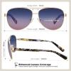 imageCARFIA Polarized Sunglasses for Women UV Protection Acetate Arms Metal Frame Womans Shades CA32165 Two Tones Lens