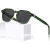 E. Transparent Army Green Frames Gray Lens