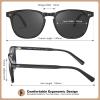 imageCARFIA Retro Acetate Polarized Sunglasses for Men UV400 Protection HandCrafted Frame Sun Glasses CA5285L22 Black Frame Grey Lens