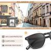 imageCARFIA Retro Acetate Polarized Sunglasses for Men UV400 Protection HandCrafted Frame Sun Glasses CA5285L22 Black Frame Grey Lens