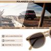 imageCARFIA Retro Acetate Polarized Sunglasses for Men UV400 Protection HandCrafted Frame Sun Glasses CA5285L25 Brown Frame Tea Lens