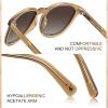 imageCARFIA Retro Acetate Polarized Sunglasses for Men UV400 Protection HandCrafted Frame Sun Glasses CA5285L25 Brown Frame Tea Lens