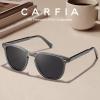 imageCARFIA Retro Acetate Polarized Sunglasses for Men UV400 Protection HandCrafted Frame Sun Glasses CA5285L31 Grey Frame Grey Lens