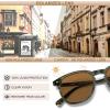 imageCARFIA Retro Acetate Polarized Sunglasses for Men UV400 Protection HandCrafted Frame Sun Glasses CA5285L32 Brownish Frame Brown Lens