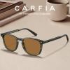 imageCARFIA Retro Acetate Polarized Sunglasses for Men UV400 Protection HandCrafted Frame Sun Glasses CA5285L32 Brownish Frame Brown Lens