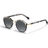 imageCARFIA Acetate Metal Bridge Sunglasses for Women Polarized UV Protection Retro Fashion Ladies Sunnies Round Shades Eyewears1 White Tortoise Frame Gradient Grey Lens