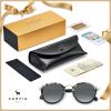 imageCARFIA Acetate Metal Bridge Sunglasses for Women Polarized UV Protection Retro Fashion Ladies Sunnies Round Shades Eyewears1 White Tortoise Frame Gradient Grey Lens