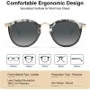 imageCARFIA Acetate Metal Bridge Sunglasses for Women Polarized UV Protection Retro Fashion Ladies Sunnies Round Shades Eyewears1 White Tortoise Frame Gradient Grey Lens
