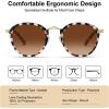 imageCARFIA Acetate Metal Bridge Sunglasses for Women Polarized UV Protection Retro Fashion Ladies Sunnies Round Shades Eyewears2 Pink Black Checkers Frame Gradient Brown Lens