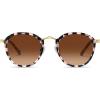 imageCARFIA Acetate Metal Bridge Sunglasses for Women Polarized UV Protection Retro Fashion Ladies Sunnies Round Shades Eyewears2 Pink Black Checkers Frame Gradient Brown Lens
