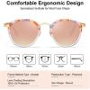 imageCARFIA Acetate Metal Bridge Sunglasses for Women Polarized UV Protection Retro Fashion Ladies Sunnies Round Shades Eyewears4 Pink White Tortoise Frame Pink Mirror