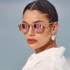 imageCARFIA Acetate Metal Bridge Sunglasses for Women Polarized UV Protection Retro Fashion Ladies Sunnies Round Shades Eyewears4 Pink White Tortoise Frame Pink Mirror