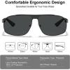 imageCARFIA Large Curved Cool Polarized Sunglasses for Men UV Protection Lightweight Metal Frame Outdoor Trendy Driving Sunnies4 Matted Black Frame Grey Lens1