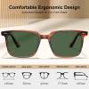 imageCARFIA Retro Cool Acetate Sunglasses for Men Polarized UV Protection Trendy Square Male Sunnies Outdoor Driving Eyewears1 Brown Striped Frame Green Lens