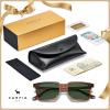 imageCARFIA Retro Cool Acetate Sunglasses for Men Polarized UV Protection Trendy Square Male Sunnies Outdoor Driving Eyewears1 Brown Striped Frame Green Lens